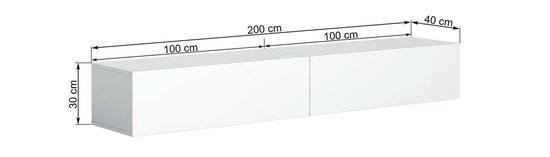 Pro-meubels - Zwevend Tv-meubel - Tv kast - Tunis - Eiken - 200cm 2x100cm