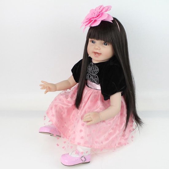 Reborn baby pop (hand gemaakt) met lang haar – Knuffelpop - Levensecht baby  55cm | bol.com