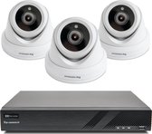 3x Premium Dome Beveiligingscamera set met Sony 2MP Starlight Cmos