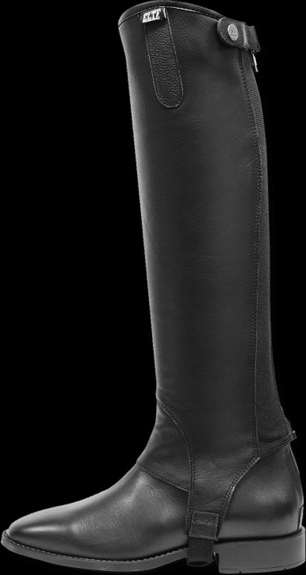 ELT ELT Mini Chaps Zwart Guêtures équitation Jambières Équitation ELT Half Chaps Exclusive CALEVO Merk Half Chaps Paardrijden