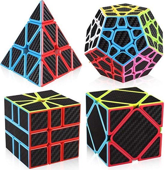 Thumbnail van een extra afbeelding van het spel MoYu Speed Cube 4 in 1 Carbon Fiber - Puzzelkubus - Magische kubus - Educatieve spellen - Magic cube