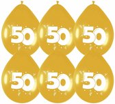 Ballonnen 50 jaar Goud Metallic 30cm | 6 stuks