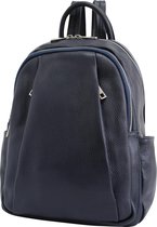 AmbraModa Italiaanse rugzak tas, handtas, rugzak,  voor dames gemaakt van echt leer GL029 Donkerblauw