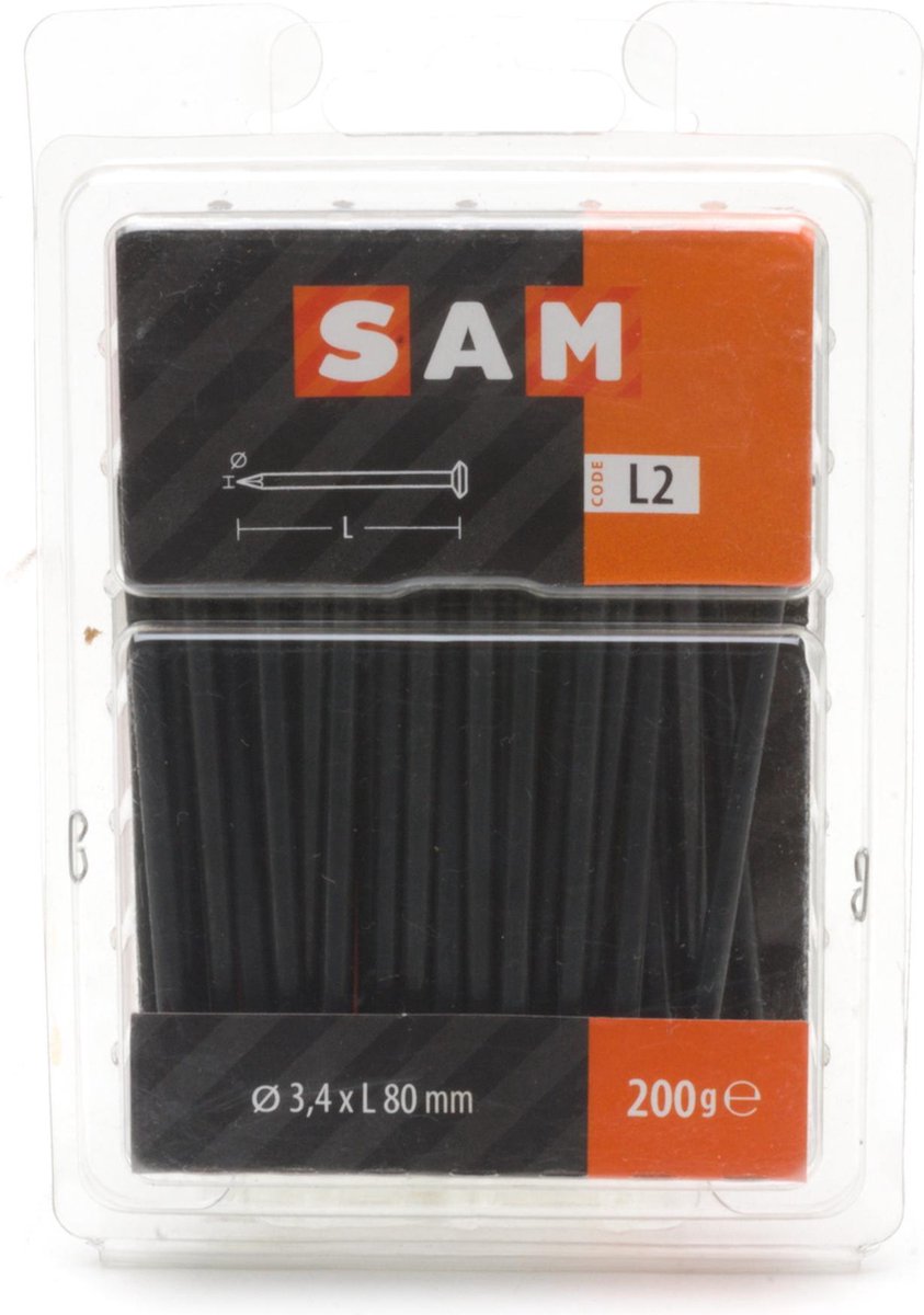 SAM Staalnagel bolverzonken kop 3.4x80 ca. 200 gram 818032 L2