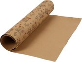 Faux leather papier met print, b: 49,5 cm, 350 g/m2, 1 m, lichtbruin