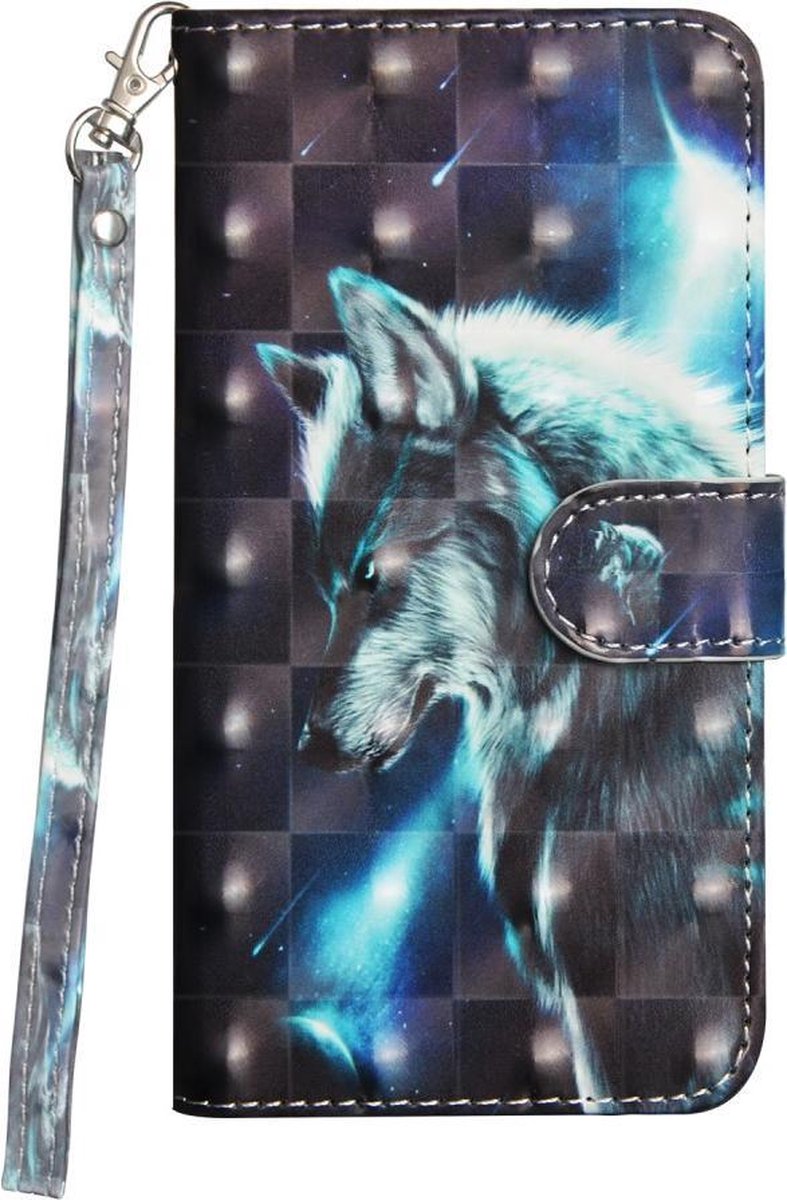 Wolf agenda wallet case hoesje Telefoonhoesje geschikt voor Samsung Galaxy A71