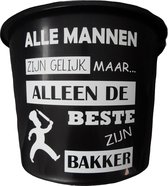 Cadeau Emmer - Bakker - 12 liter - zwart - cadeau - gechenk - gift - kado - verjaardag - kerst