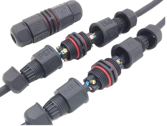 Kabelverbinder stof en waterdicht - IP67 - connector - stroomkabel  verlengen - 2 aderig | bol.com