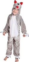 Onesie Kinderkostuum Wolf Pluche - Maat 140 - Carnavalskleding