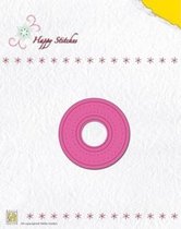 HSD005 Snijmal en borduurmal Nellie Snellen - Happy Stitches circle - mal cirkel om te borduren