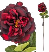 Kunstbloem Aluro Decoratie Maroon Rose 80 CM