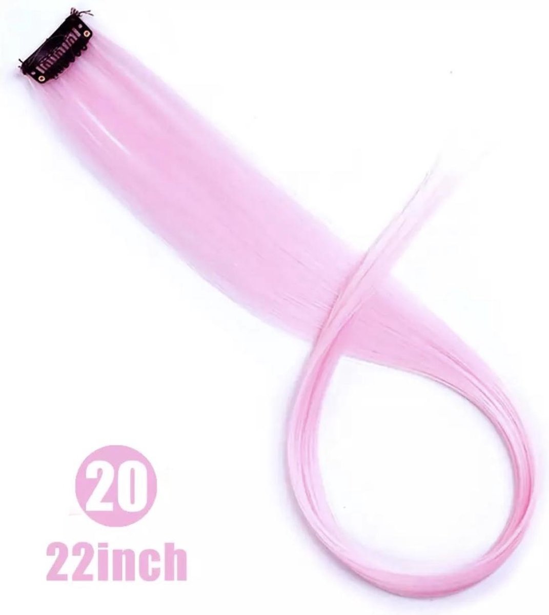 clip en extension de cheveux rose clair - mèche de cheveux colorés -  cheveux de... | bol.com