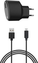 Xqisit Reis Lader 2.4A USB-A naar USB C-kabel - Zwart