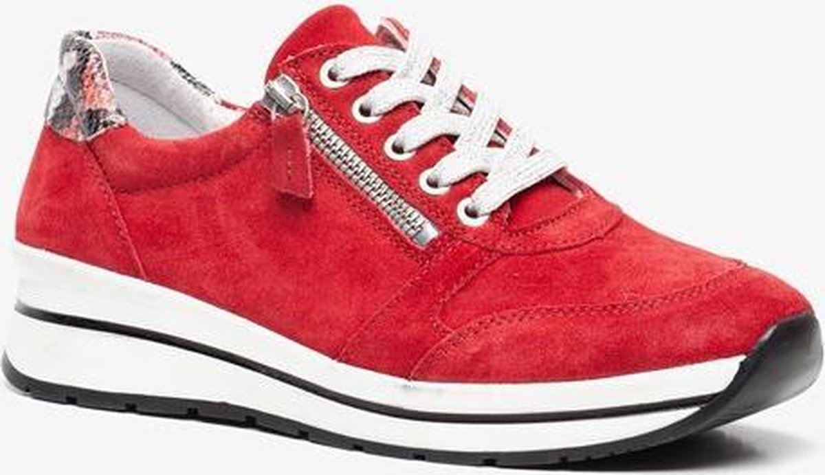 Hush Puppies suede dames sneakers Rood