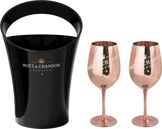oase Eed lont Moët & Chandon Ice Imperial Champagneglazen en koeler - Zwart, brons - 2  stuks glazen... | bol.com