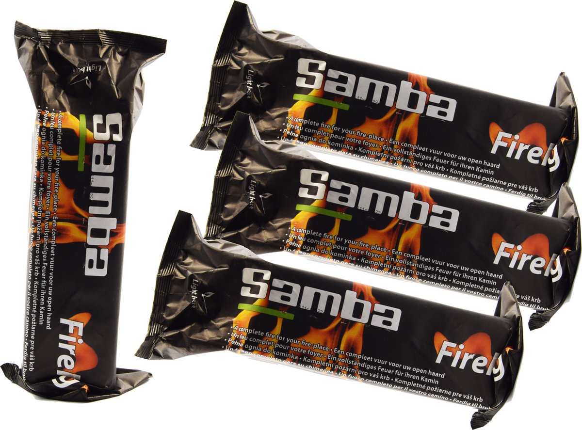 Samba Firelog - Haardblok - Paraffine - 1,1 kg. - 4 stuks | bol.com