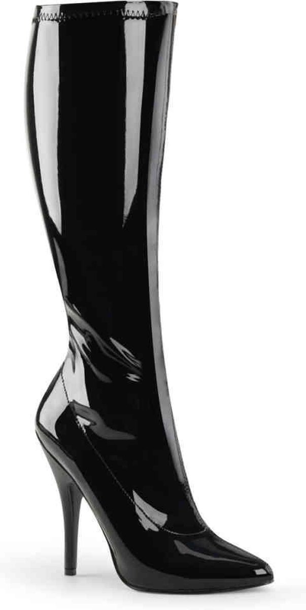 EU 38 = US 8 | SEDUCE-2000 | 5 Plain Stretch Knee Boot, Side Zip