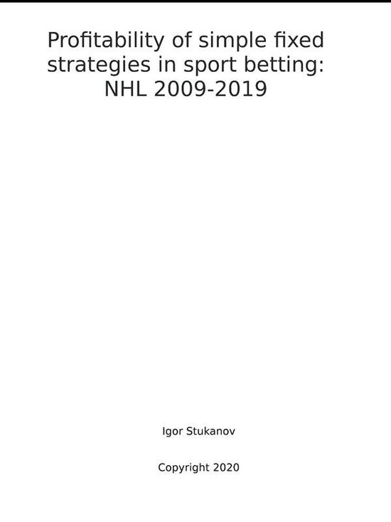 Profitability of simple fixed strategies in sport betting: N ... - cover