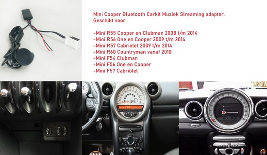 Bluetooth Carkit Muziek Streaming Adapter Mini R56 One Cooper D S 07 t/m 14  Aux | bol.com