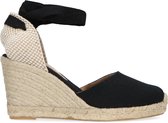 Manfield - Dames - Canvas zwarte sleehakken - Maat 38