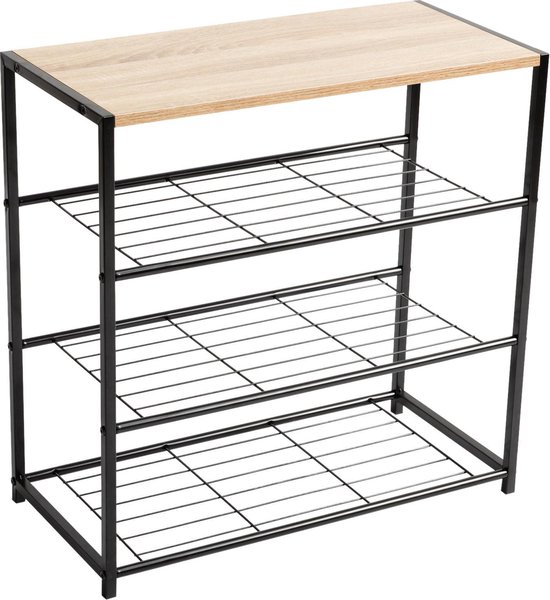 Vidaxl Schoenenkast 7 Planken Eiken Eikenhouten Schoenen Kast Rek Schoenenrek