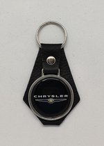 Sleutelhanger - Chrysler - Zwart - Leer - Leather - Metaal - Auto