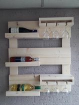 verbergen ruilen marmeren Hangend wijnrek van hout voor aan de muur Nieuw steigerhout | bol.com