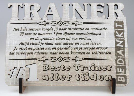 Herdenkings puzzel Bezwaar Originele houten wenskaart - kaart van hout - Coach bedanken - bedankt  trainer XL | bol.com