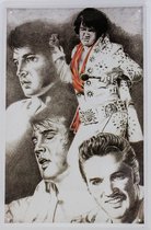 Wandbord - Elvis Presley Collage - The King Of Rock And Roll