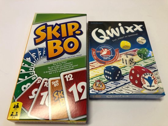 Afbeelding van het spel SKIP BO + QWIXX  KAART / DOBBEL FEESTPAKKET (gratis verzending)
