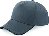 Senvi Puur Katoenen Cap met gekleurde rand - Kleur Grijs/Zwart