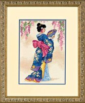 Dimensions Gold Collection - Borduurpakket - Elegante Geisha - 06953 - Handwerk voor Volwassenen - 18 count Aida - 13 x 18 cm