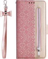 Portemonnee goud roze wallet book-case rits hoesje Samsung Galaxy S20 Ultra