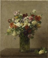 Bloemen uit Normandië, Henri Fantin-Latour, 1887 op aluminium dibond