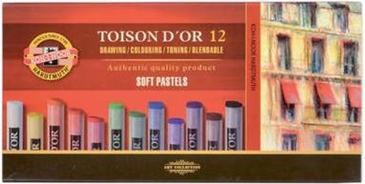 Koh-i-Noor Pastelkrijt toison 8512 rond 12 assorti Set a 12 stuk