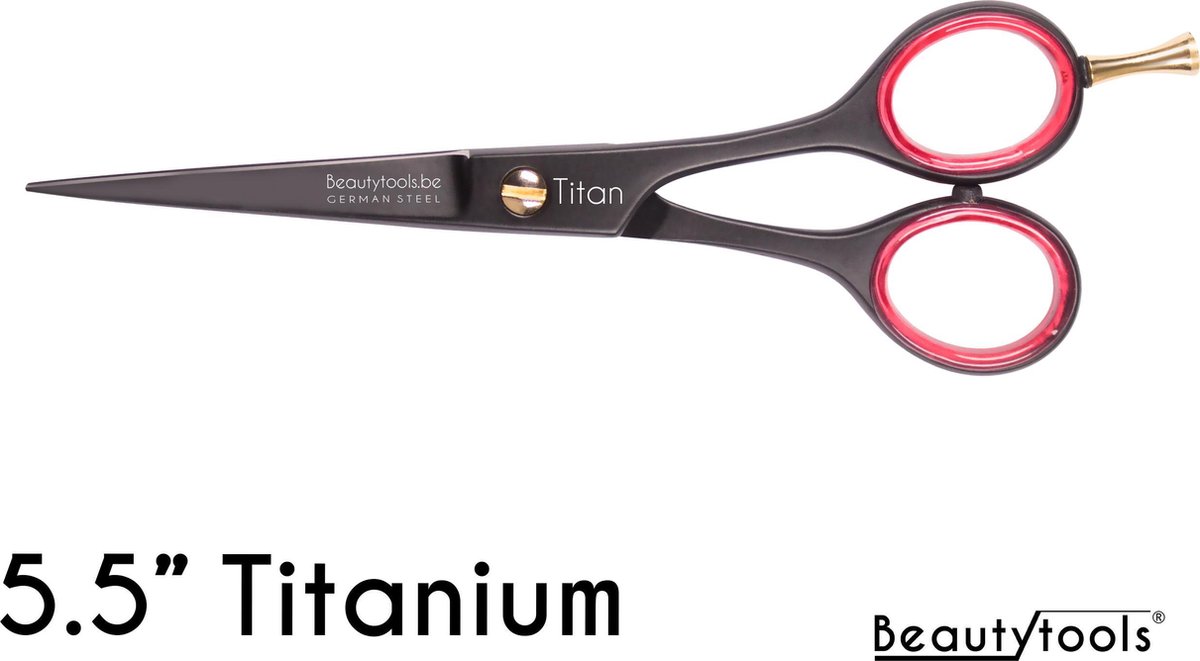BeautyTools TITANIUM LINE Kappersschaar / Knipschaar Rechtshandig - Matte Black LightCut(6 Inch) - (RS-1598)