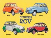 Citroen 2CV Collage.  Metalen wandbord  41 x 30 cm.