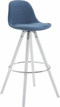 Clp Franklin Barkruk - Stof - Blauw - Onderstel : Wit