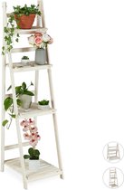Relaxdays plantentrap - plantenrek - bloementrap - bloemenrek - binnen & buiten - wit - XL