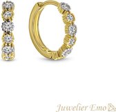 Juwelier Emo - 14 Karaat Gouden Kinderoorbellen meisje met Zirkonia stenen - KIDS - 12 mm