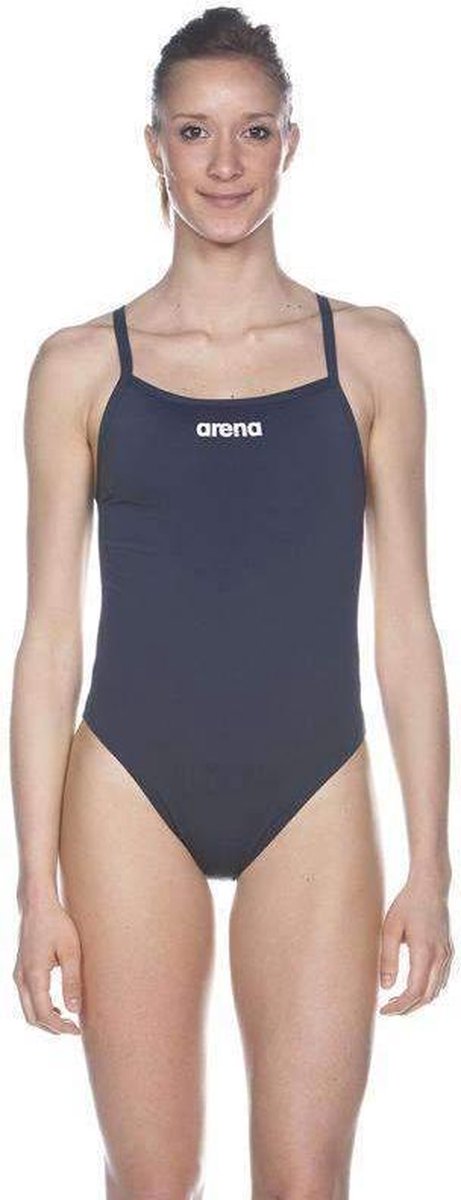 arena Solid Light Tech High One Piece Swimsuit Dames, navy - white 36 | US 32 — afbeelding 8