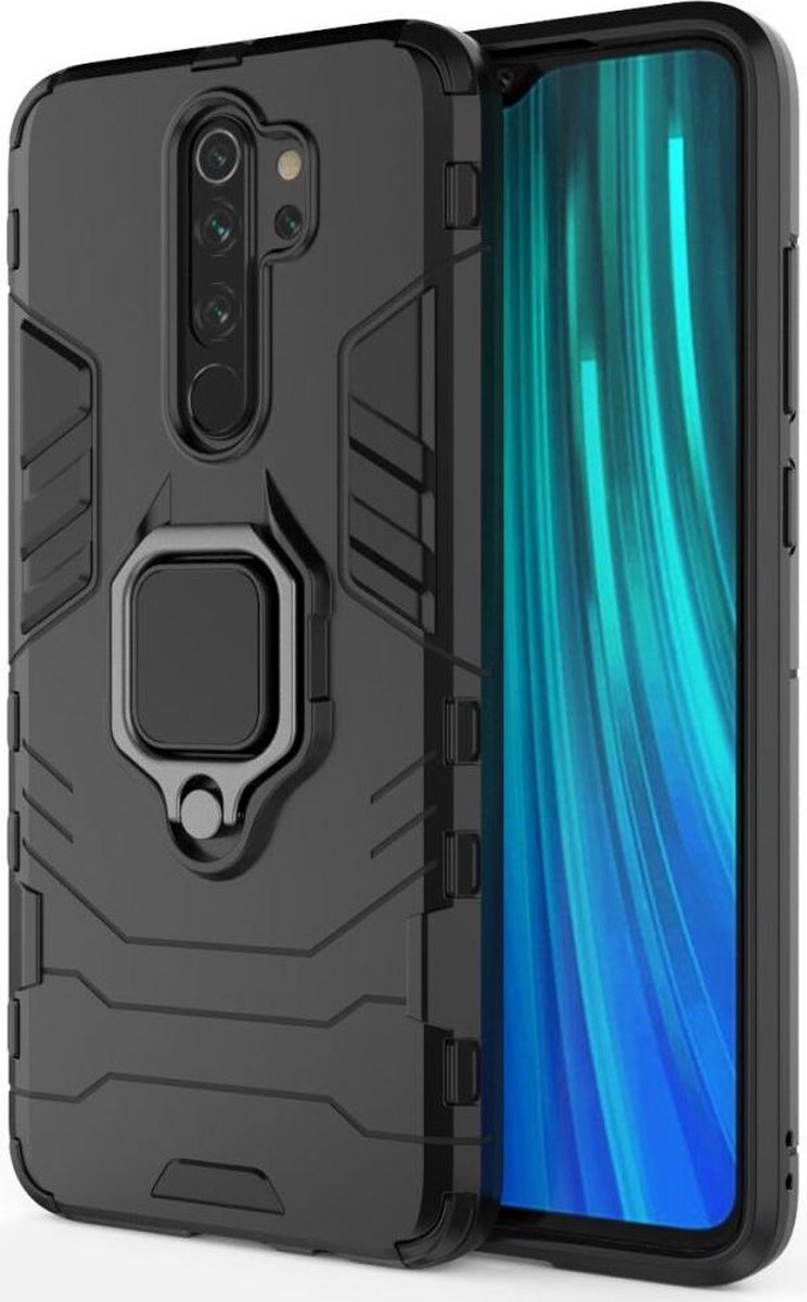 Xiaomi Redmi Note 8 Pro Hybride Hoesje met Kickstand Ring Zwart