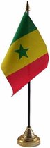 Senegal tafelvlaggetje 10 x 15 cm met standaard