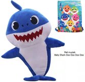 Baby Shark Knuffel blauw  Muziek knuffel Baby Shark Rugtas