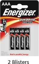 8 stuks (2 blisters a 4 stuks) Energizer Alkaline Power AAA