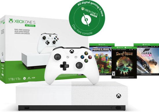 Lijkenhuis Leraar op school Begrafenis Xbox One S console 1TB - All-Digital (zonder disc-drive) + Forza Horizon 3  + Sea of... | bol.com