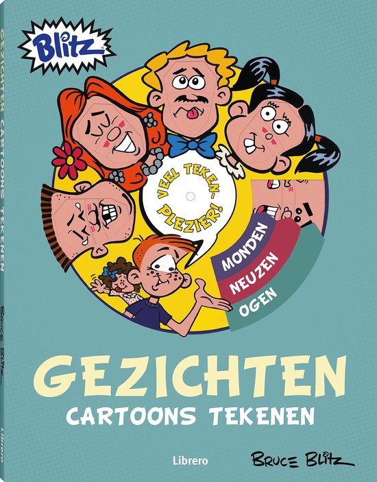 Omslag van gezichten cartoons tekenen door Bruce Blitz