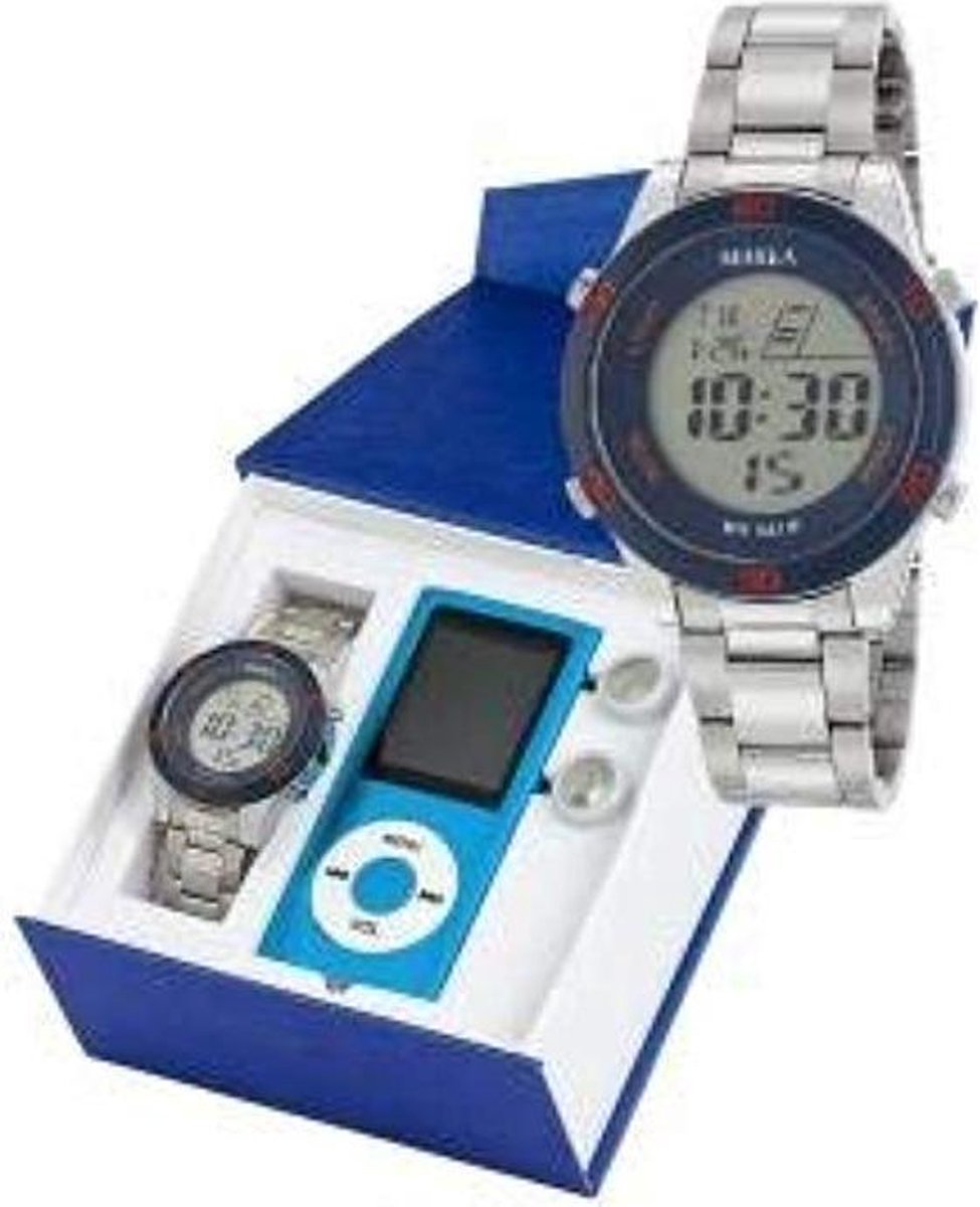 Marea B35323-3 digitaal horloge 38 mm 50 meter blauw- rood
