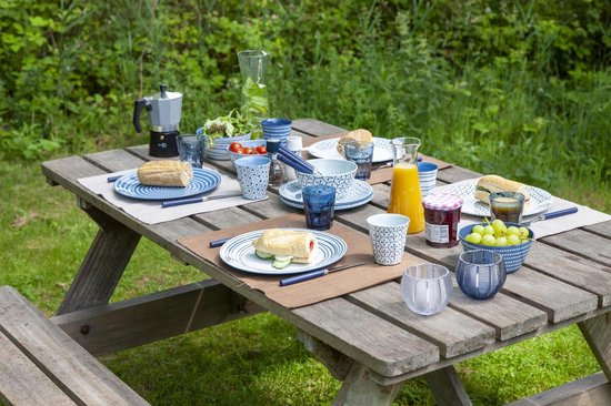 Bo-Camp - Servies - Mix & Match- 16 Stuks - Blauw van Bo-Camp — afbeelding 5