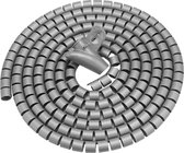 Spiraal Kabelslang - Kabel Management Organizer Slang - Spiraalband - Op Maat Te Knippen - Spiraalslang Met Rijgtool - 15mm 500CM - Grijs